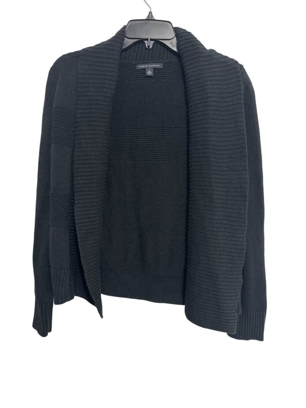 Banana Republic Womens Black Open-Front Cardigan Sweater S Cotton-Cashmere Blend